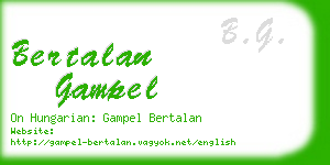 bertalan gampel business card